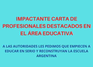 INFOBAE: ¨A LAS AUTORIDADES LES PEDIMOS QUE EMPIECEN A EDUCAR EN SERIO Y RECONSTRUYAN LA ESCUELA ARGENTINA¨